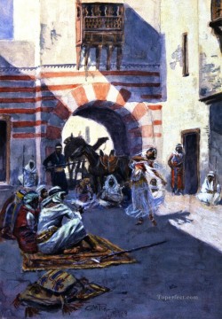 チャールズ・マリオン・ラッセル Painting - アラビアの街路風景 1908 チャールズ マリオン ラッセル